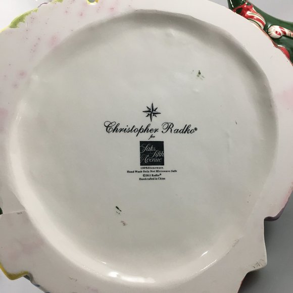 Christopher Radko Christmas Tree Cookie Jar Stoneware 2011 Saks Fifth Ave - Picture 9 of 10